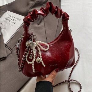 Elegant Red Leather Handbag